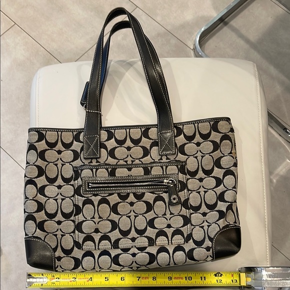 Genuine Coach Handbag Black C Print with Shoulder Strap - Picture 1 of 4